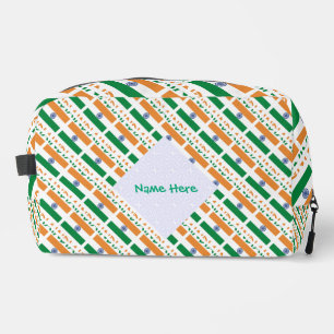 India Flag Personalised Tiled Travel Dopp Kit