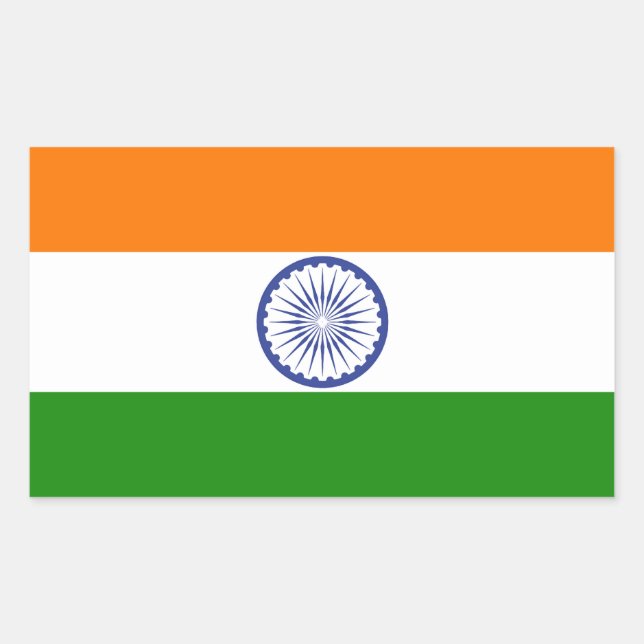 India Flag Rectangular Sticker (Front)