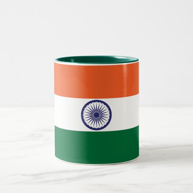 India Flag Two-Tone Coffee Mug (Center)