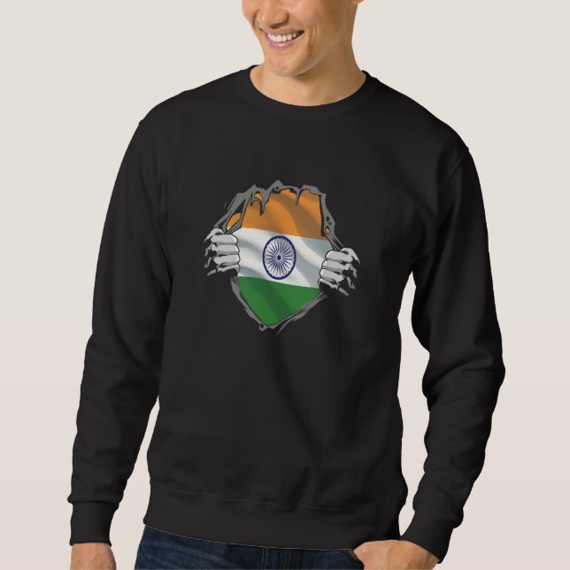 India flag under clothing Indian Indian Sweatshirt (Front)