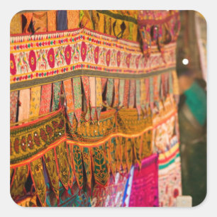 INDIA, Goa, Baga: Saturday Evening Market (NR) Square Sticker
