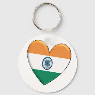India Heart Flag Key Ring