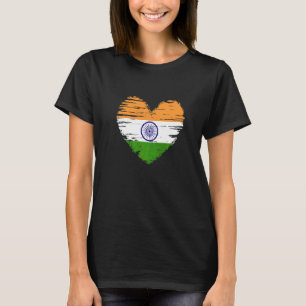 India Heart Indian Flag Indian Pride T-Shirt