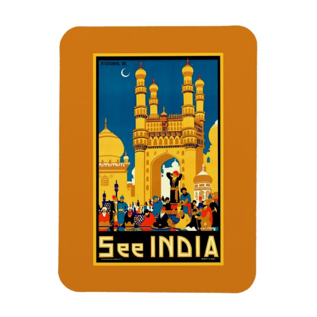 India Hyderabad Vintage travel Magnet (Vertical)