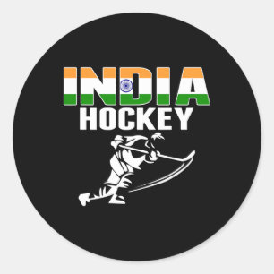 India Ice Hockey Fans Jersey - Support Indian Hock Classic Round Sticker