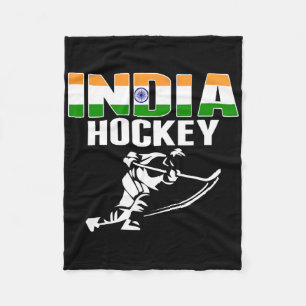 India Ice Hockey Fans Jersey - Support Indian Hock Fleece Blanket