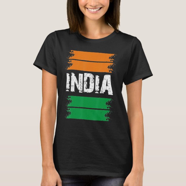 India Independence Day 15 August 1947 Indian Flag  T-Shirt (Front)