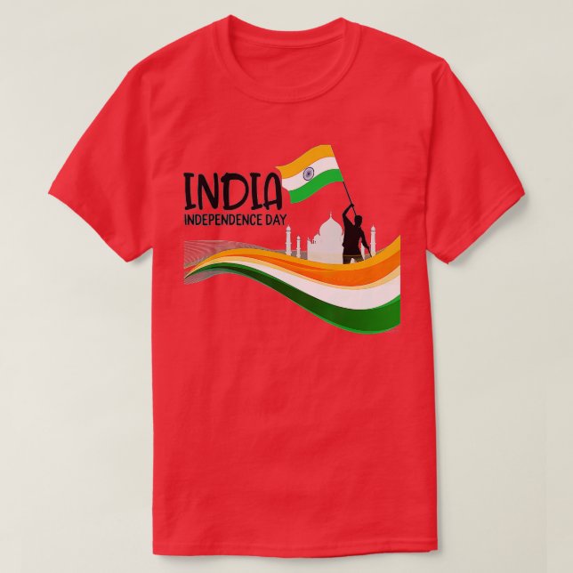 India Independence Day 15 August Indian Flag Patri T-Shirt (Design Front)