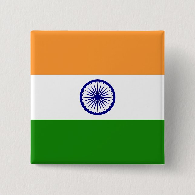 India, India 15 Cm Square Badge (Front)
