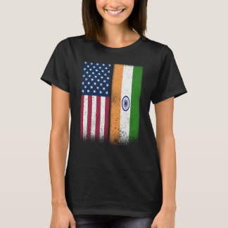 India Indian American Flags Proud USA India T-Shirt