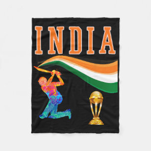 India Indian Cricket Team Jersey  Fleece Blanket