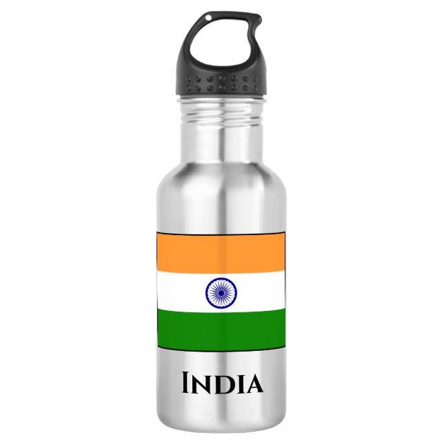 India (Indian) Flag 532 Ml Water Bottle (Front)