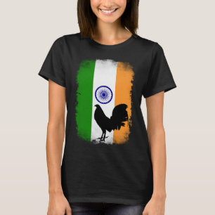 India Indian flag game fowl rooster gallero gamefo T-Shirt