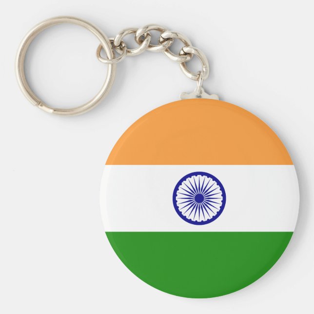 India (Indian) Flag Key Ring (Front)