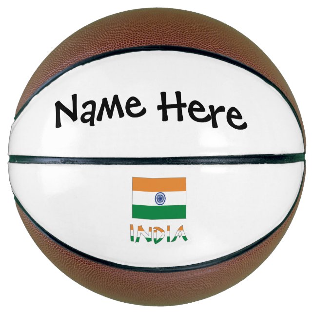 India Indian Flag Personalised  Basketball (Front)