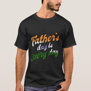 India Indian Flag Proud Love Father Daddy Fathers  T-Shirt