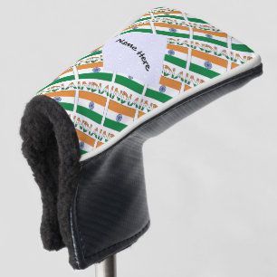 India Indian Flag Tiled Personalised Name Golf Head Cover