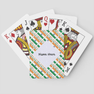 India Indian Flag Tiled Personalised Playing Cards