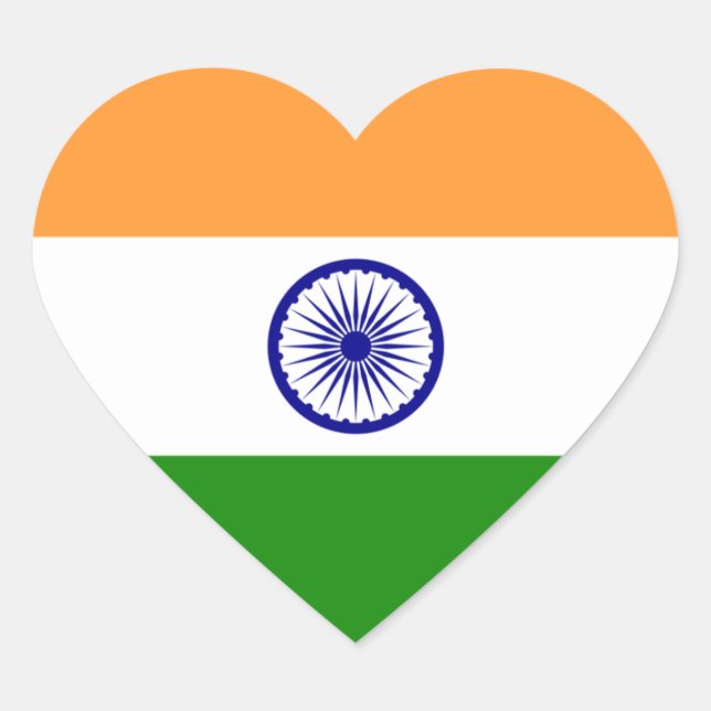 India/Indian Heart Flag Sticker (Front)