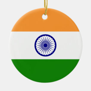 India – Indian National Flag Ceramic Tree Decoration