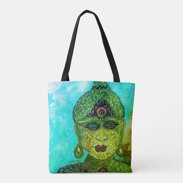 India Inspired Buddha Shoulder Tote Bag (Back)