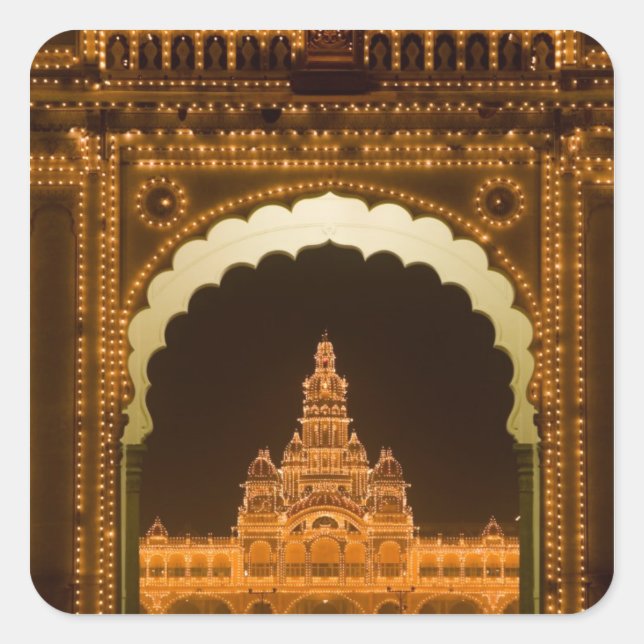 INDIA, Karnataka, Mysore : Majaraja's Palace (b. 3 Square Sticker (Front)
