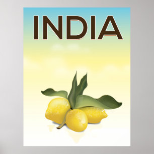 India Lemon travel poster