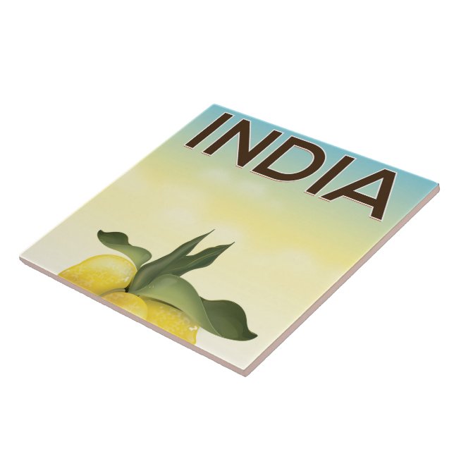 India Lemon travel poster Tile (Side)
