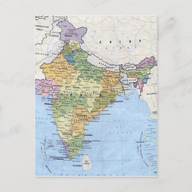 India map postcard (Front)