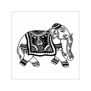 India Mehndi Elephant Image Only No Text Self-inking Stamp