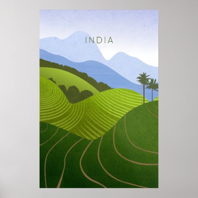 India Minimal Travel Poster (Front)