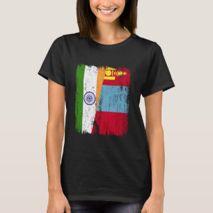 India Mongolia Half Flag Indian Mongolian Jersey T-Shirt
