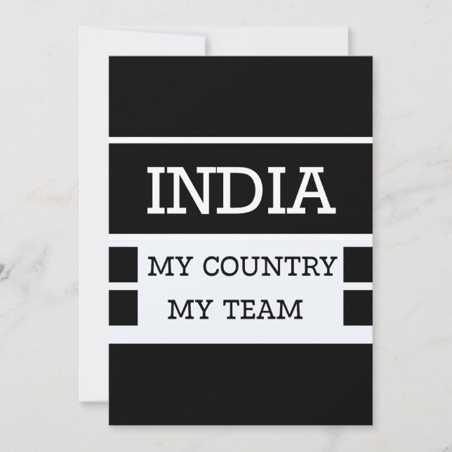 India My Country My Team Concept Invitation (Front)
