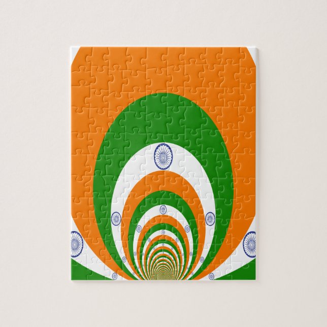 India National Flag Colors Kaleidoscope Jigsaw Puzzle (Vertical)