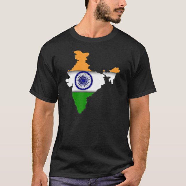 India National Flag Colours Country Indian Asian C T-Shirt (Front)