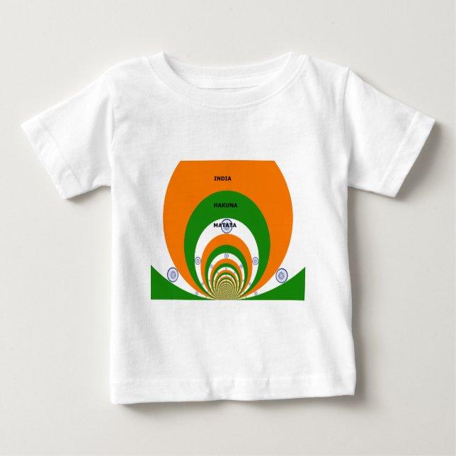 India National Flag Colours Design. Hakuna Matata Baby T-Shirt (Front)