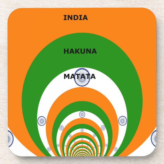 India National Flag Colours Design. Hakuna Matata Coaster (Front)