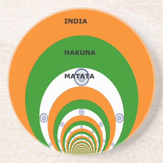 India National Flag Colours Design. Hakuna Matata Coaster (Front)