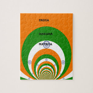 India National Flag Colours Design. Hakuna Matata Jigsaw Puzzle