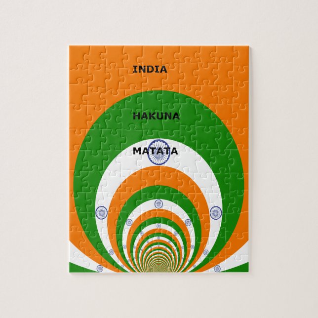 India National Flag Colours Design. Hakuna Matata Jigsaw Puzzle (Vertical)