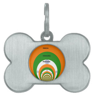 India National Flag Colours Design. Hakuna Matata Pet Tag