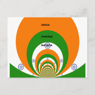India National Flag Colours Design. Hakuna Matata Postcard