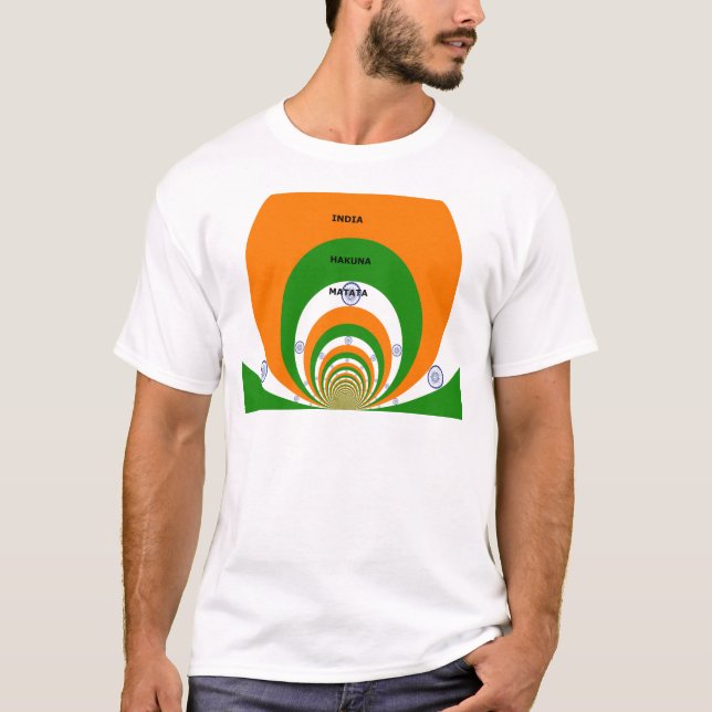 India National Flag Colours Design. Hakuna Matata T-Shirt (Front)