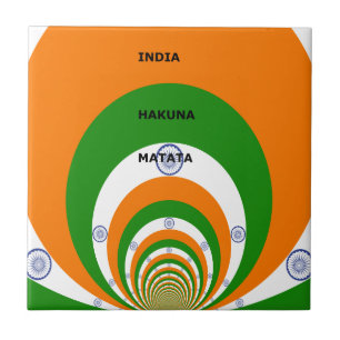 India National Flag Colours Design. Hakuna Matata Tile