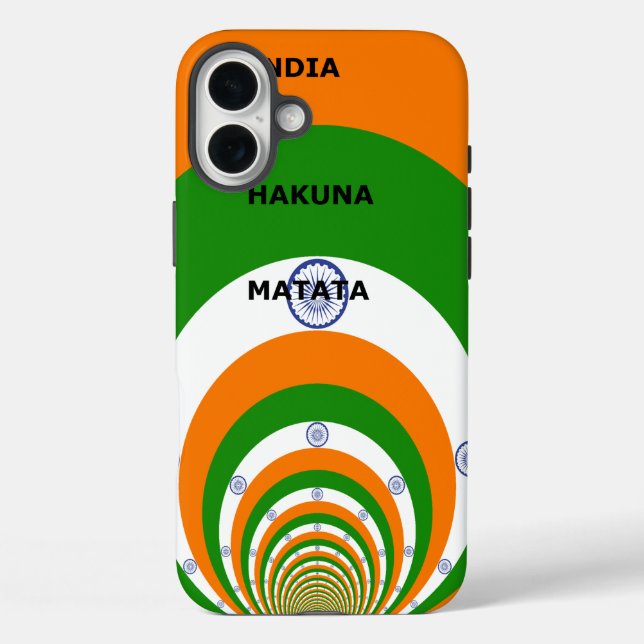 India National Flag Colours Design with "Hakuna Ma Case-Mate iPhone Case (Back)