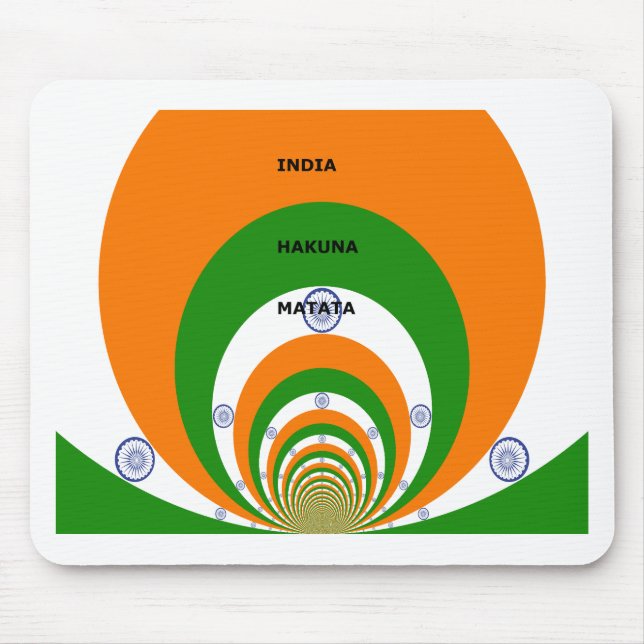 India National Flag Colours Design with "Hakuna Ma Mouse Pad (Front)