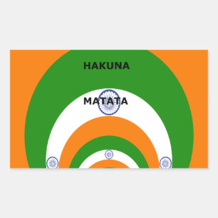 India National Flag Colours Design with "Hakuna Ma Rectangular Sticker