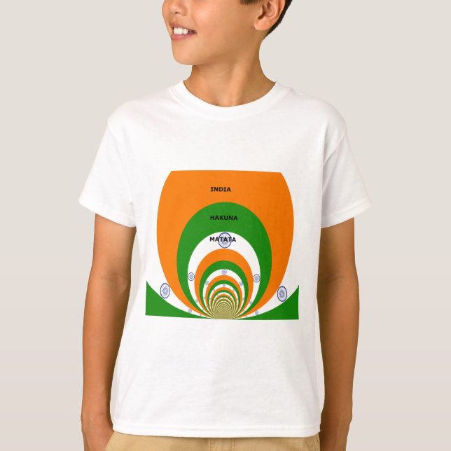 India National Flag Colours Design with "Hakuna Ma T-Shirt (Front)