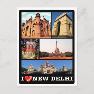 India - New Delhi - I Love - Postcard