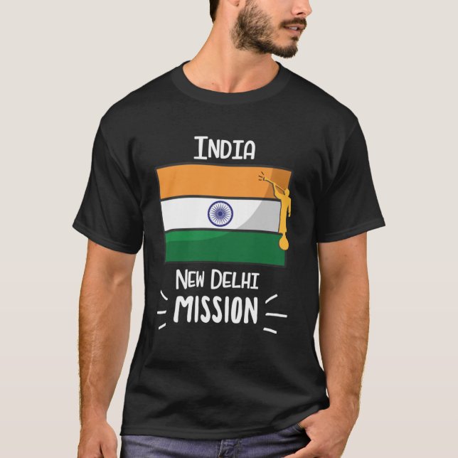 India New Delhi Mormon LDS Mission Missionary T-Shirt (Front)